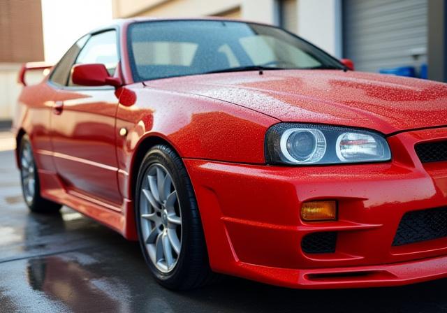 La stessa auto familiare, ora immacolata e brillante dopo il lavaggio professionale.